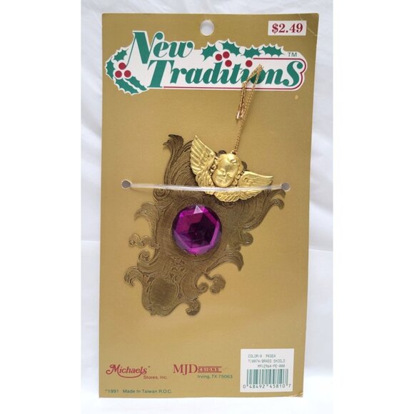 Lot of 3 Vintage 1991 New Traditions Angel Snowflake Ornaments With Gems - Picture 5 of 6